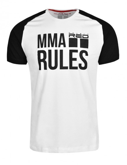 Tričko Double Red MMA Rules Black/White