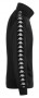 Klasická jednoduchá mikina se stojáčkem od značky Kappa na zip v černém provedení s černými pruhy přes celé rukávy na kterých jsou bílá loga Kappa.